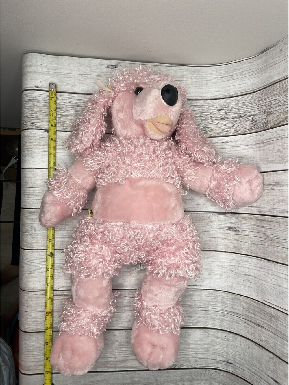 Build a Bear Plush Pink Poodle Dog Toy 20" Stuffed Animal Soft Tongue Hanging